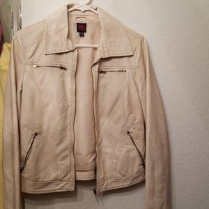 2b Bebe cream leather jacket